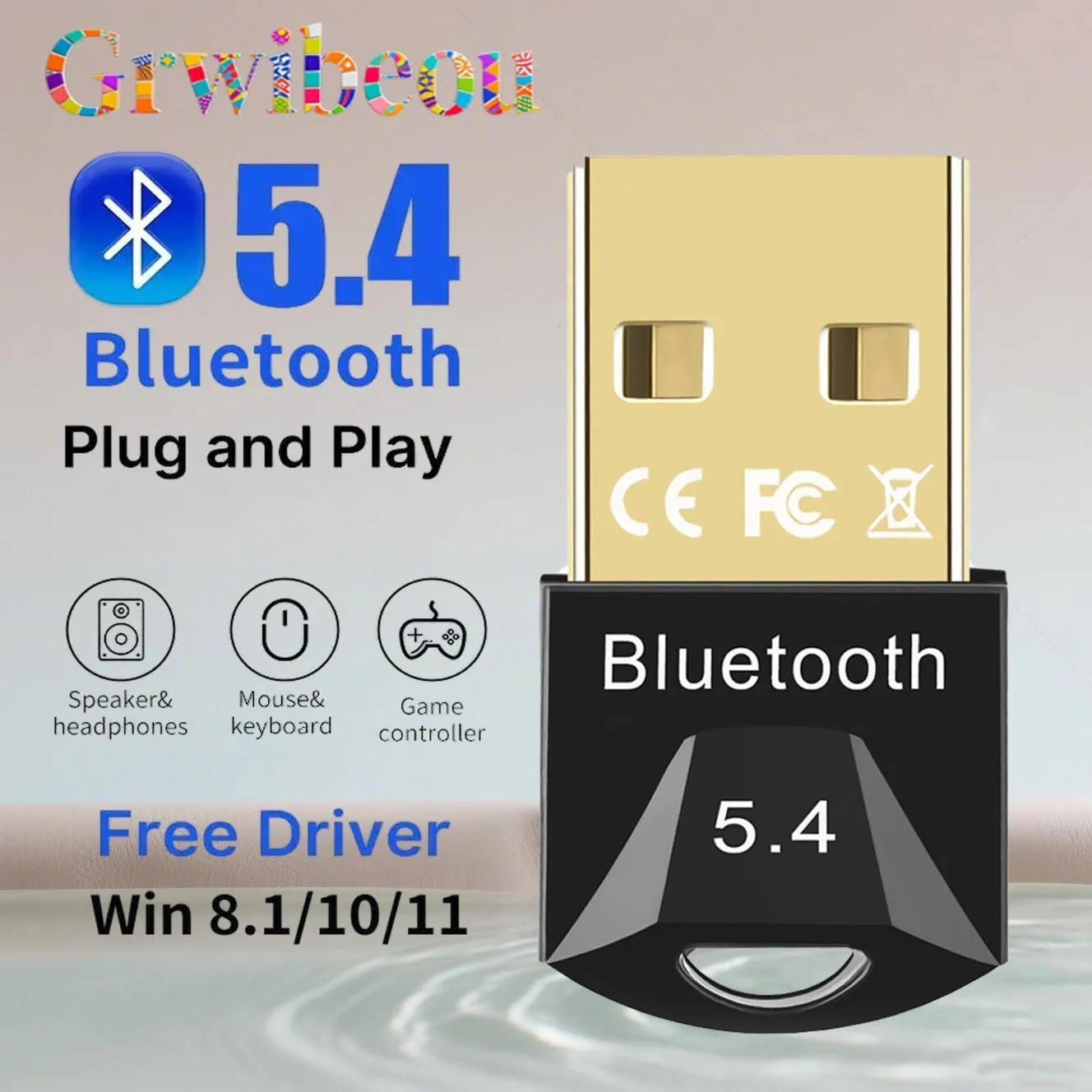 USB Bluetooth 5.0 Wireless Stereo Audio Music Adapter Dongle Receiver For TV PC