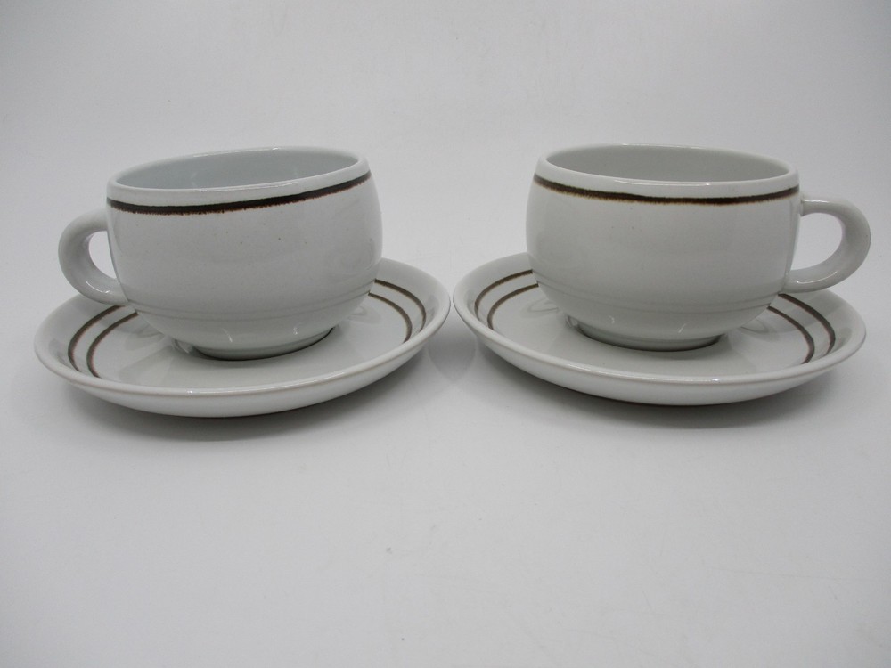 DENBY VANILLA - 2 CUPS & SAUCERS - 2 5/8" 0708F