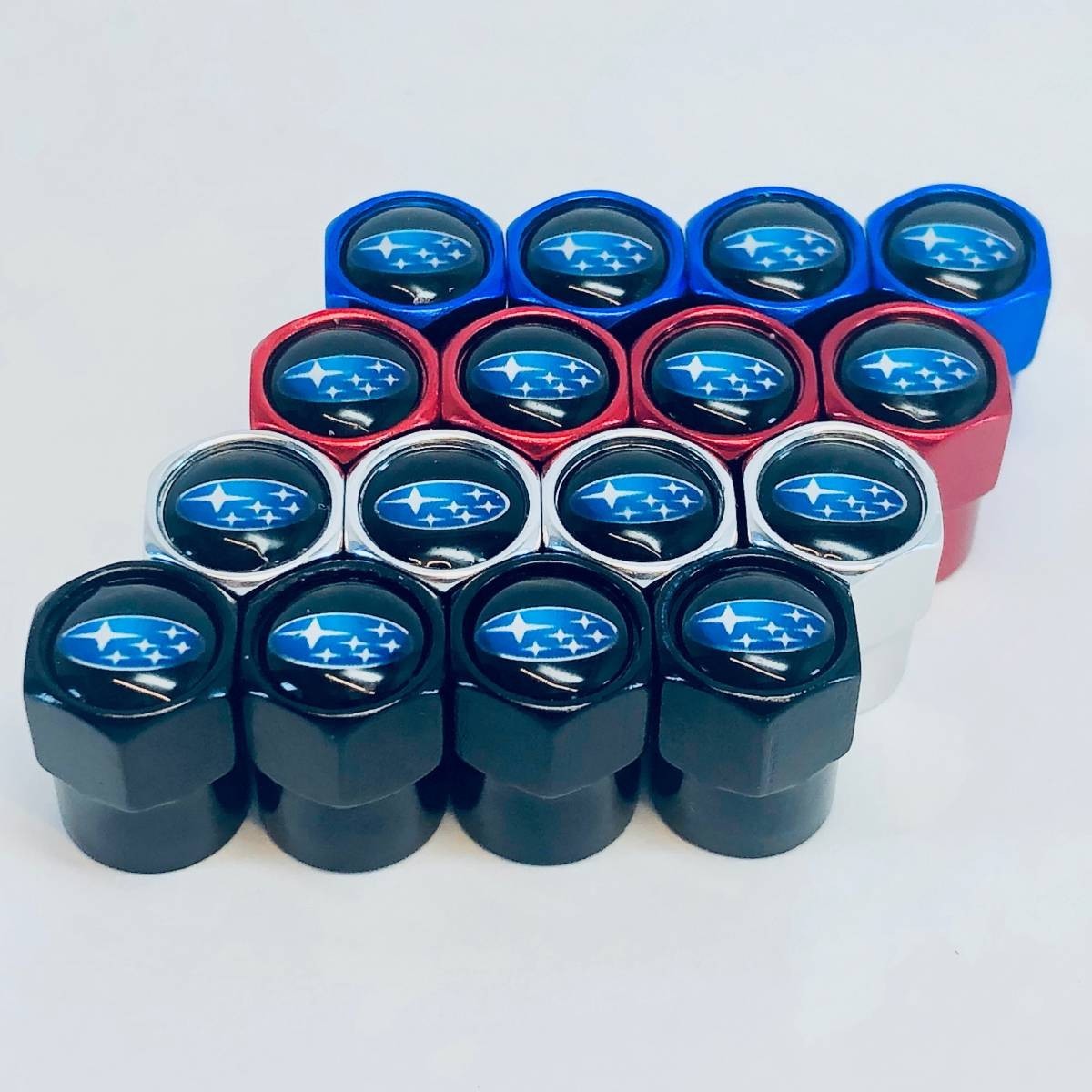 Compatible with Subaru 4Pcs Tire Valve Stem Caps Black Anodized Aluminum Set