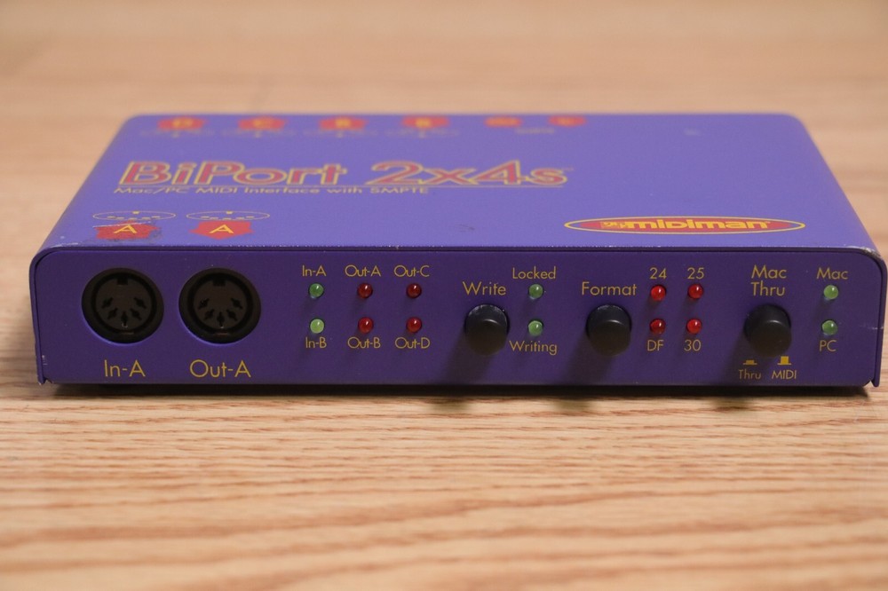 MiDiman BiPort 2x4s Mac/PC MIDI Interface With SMPTE