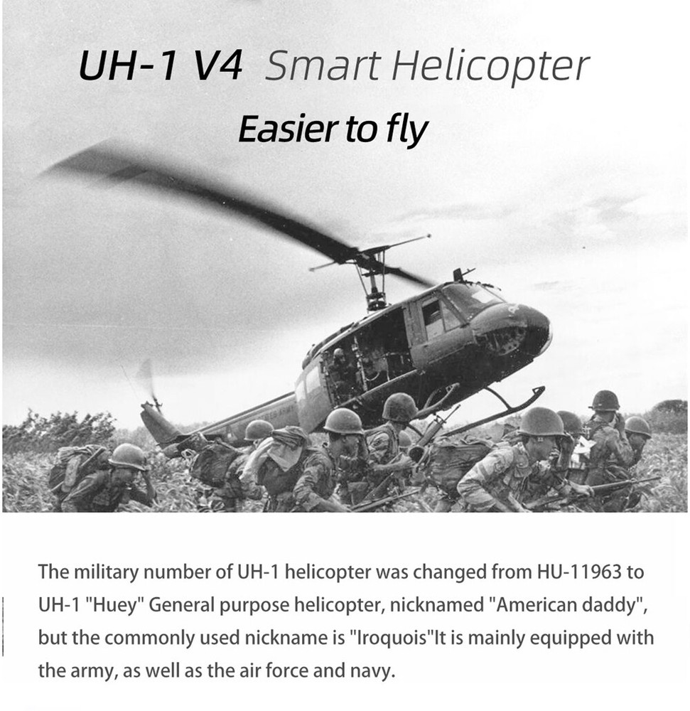 Fly Wing UH1 V4 10CH M10 GPS 3D Auto Return Hovering RC RTF Helicopter US Plug