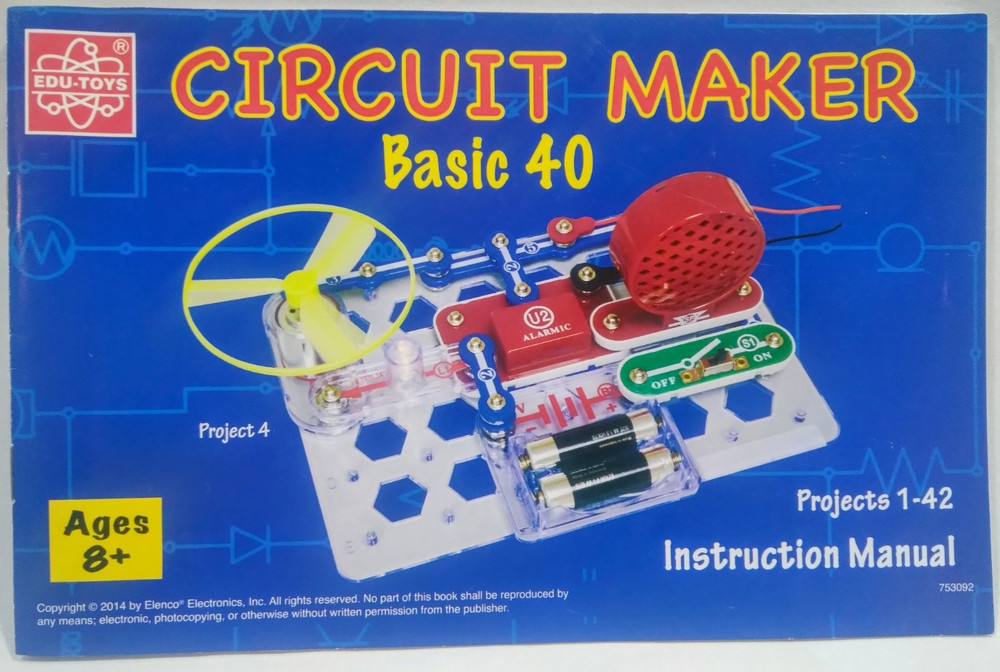 🔥EDU-TOYS Circuit Maker 40 Basic Electronics Discovery Kit with new Batteries