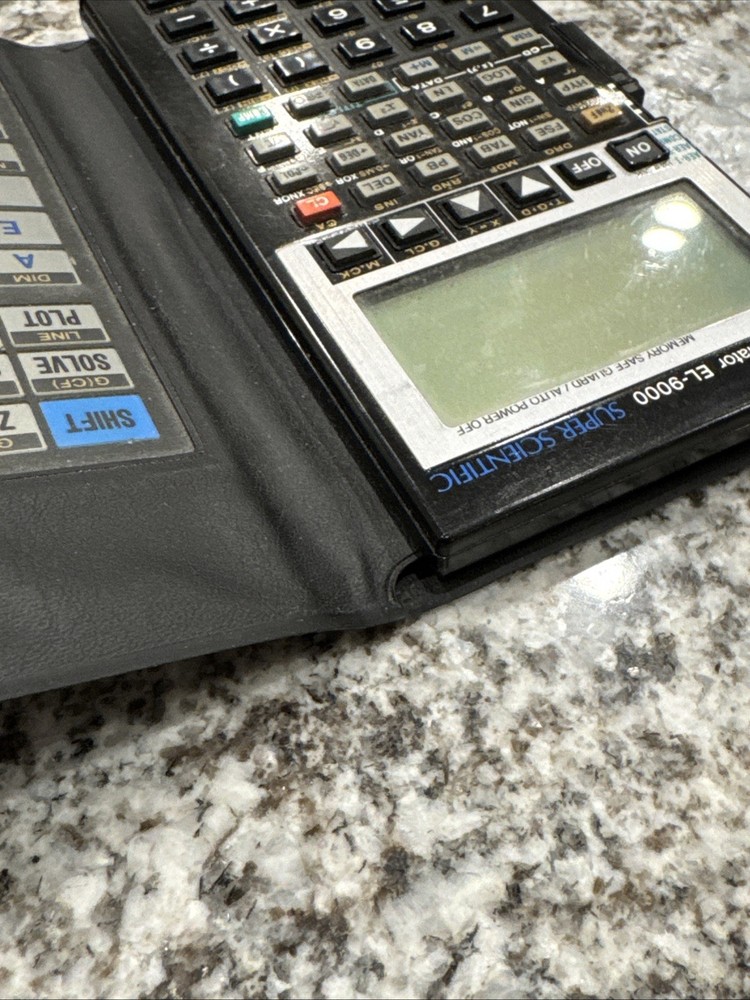 SHARP EL-9000 Super Scientific Calculator Graphic Programmable Works Dark Screen