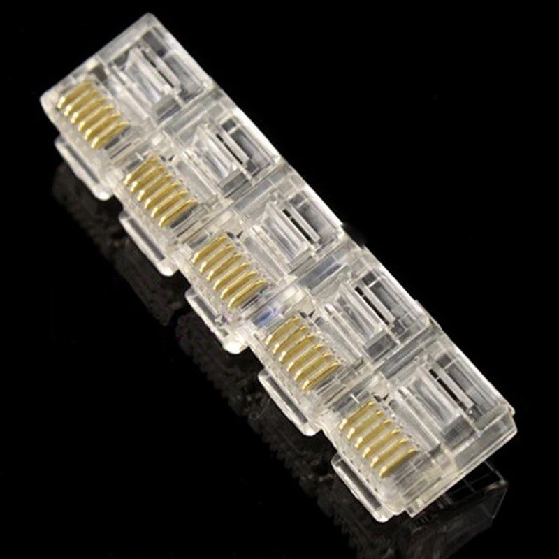 100pcs RJ12 Pass Through Modular Plug Network Cable Connector End 6P6C