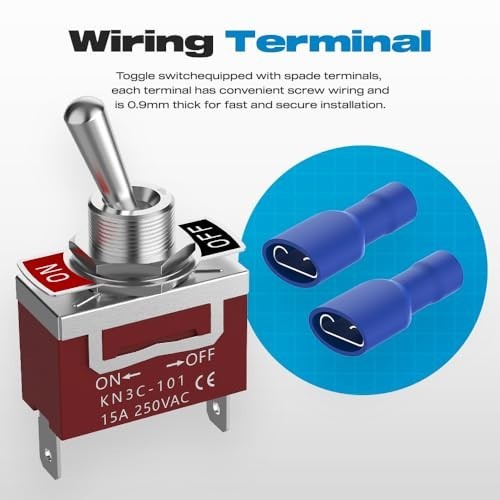 Toggle Switch 12V 30A Heavy Duty ON/Off 2Pin SPST Waterproof Toggle Switch 2Pack