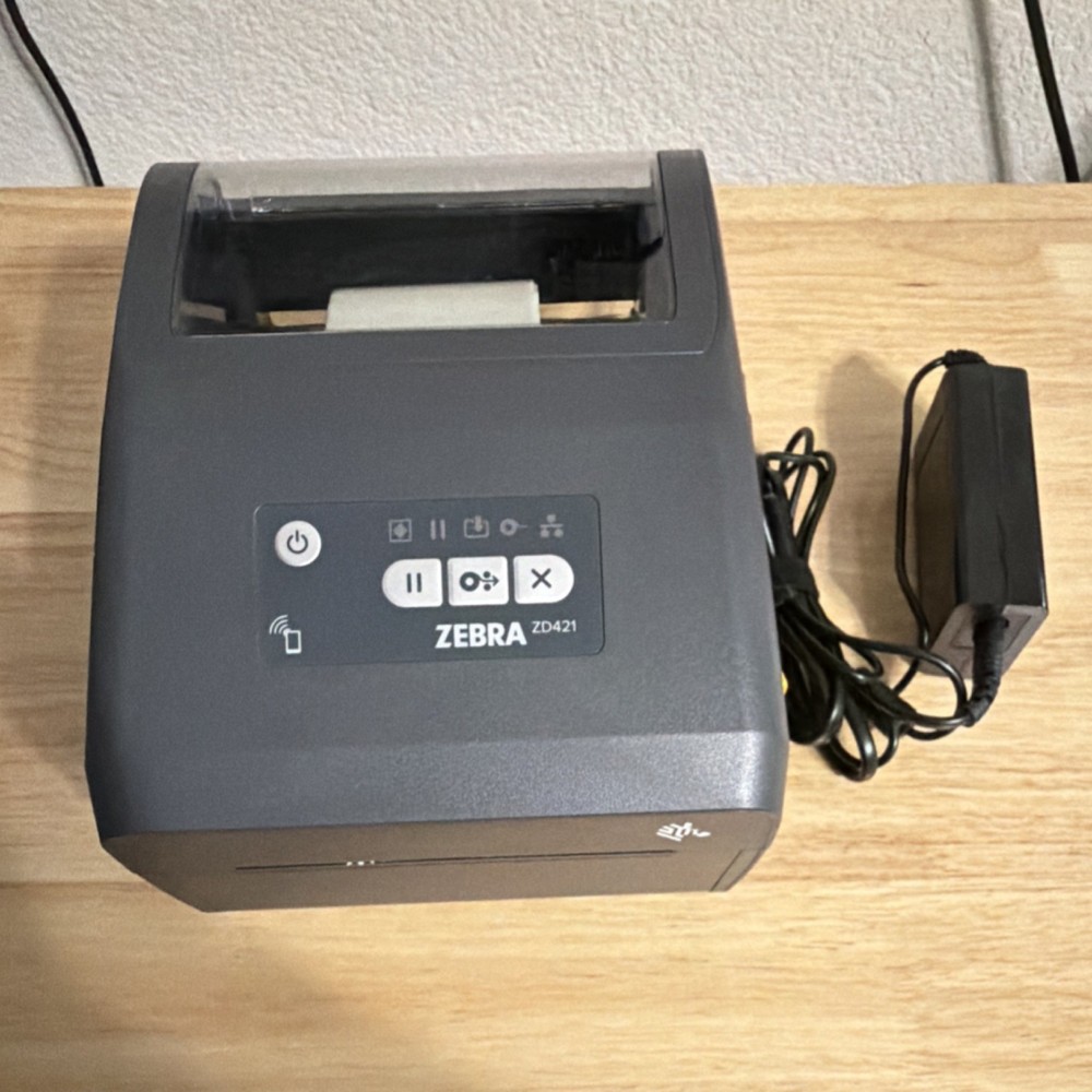 Zebra ZD421 Thermal Desktop Barcode Label Printer with Power Adapter