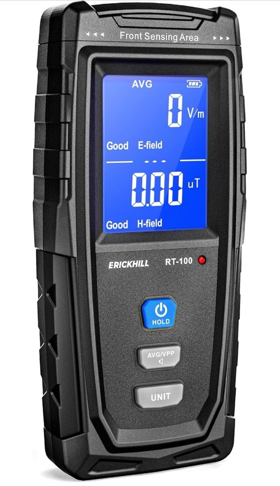 ERICKHILL EMF Meter, Rechargeable Digital Electromagnetic Field Radiation