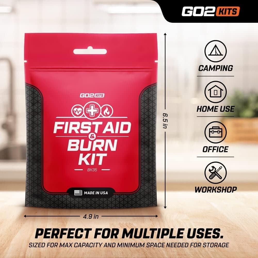 Advanced First Aid & Burn Kit, Comprehensive Kit with 1-Pack