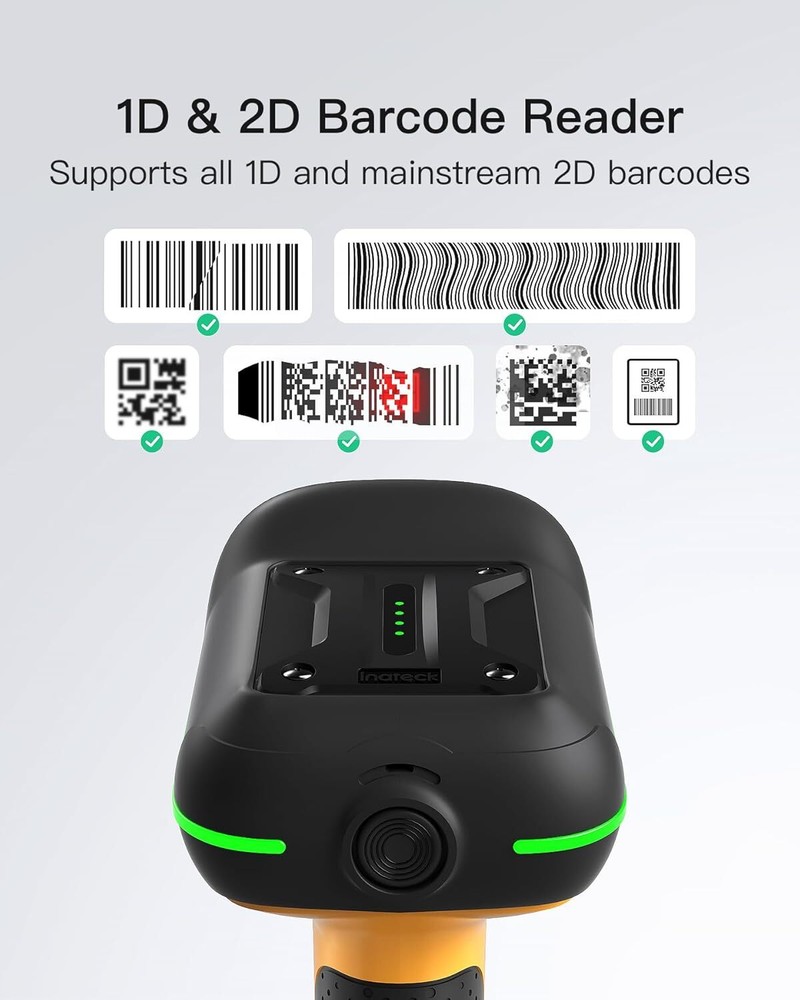 Inateck 1D 2D Industrial Barcode Scanner Bluetooth Wireless IP67 QR Code BCST-75