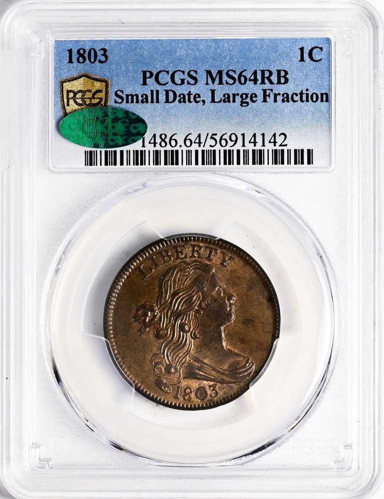 1803 DRAPED BUST 1C PCGS MS 64 RB