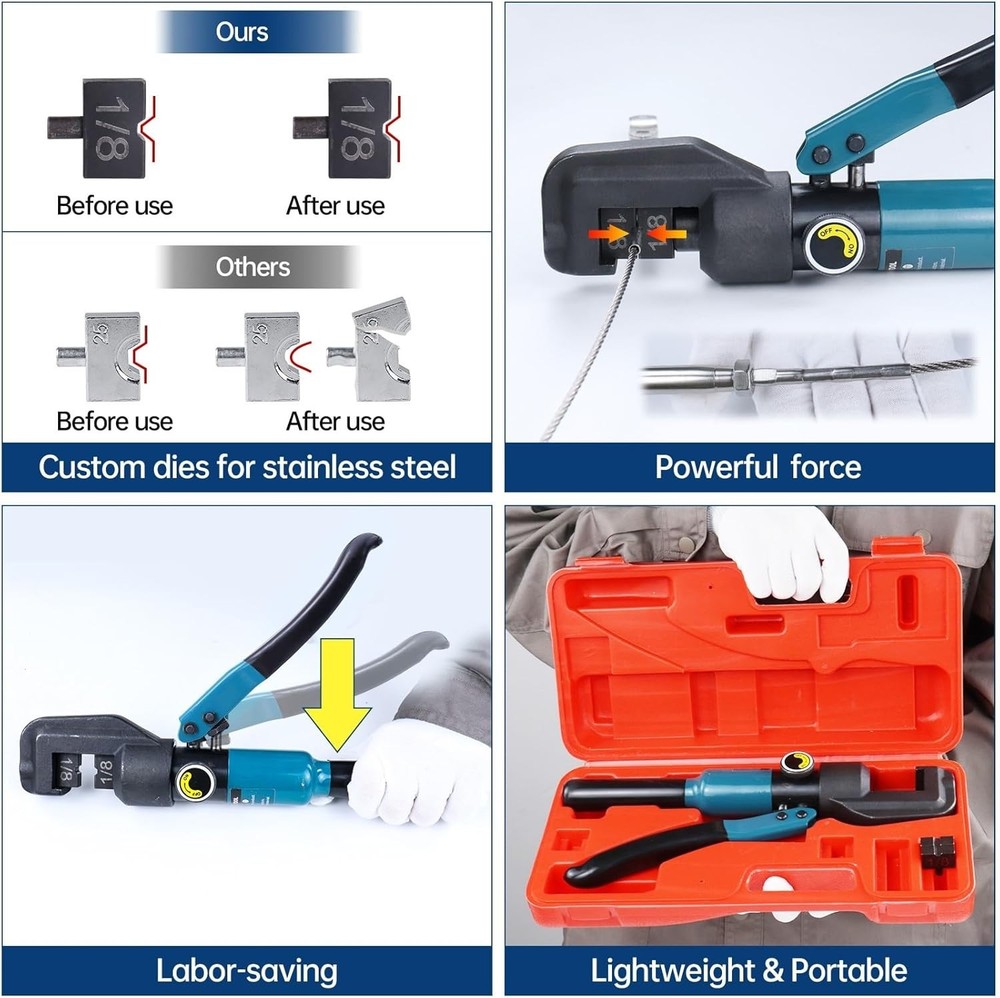 Hydraulic Crimper Tool for Wire Rope Swaging