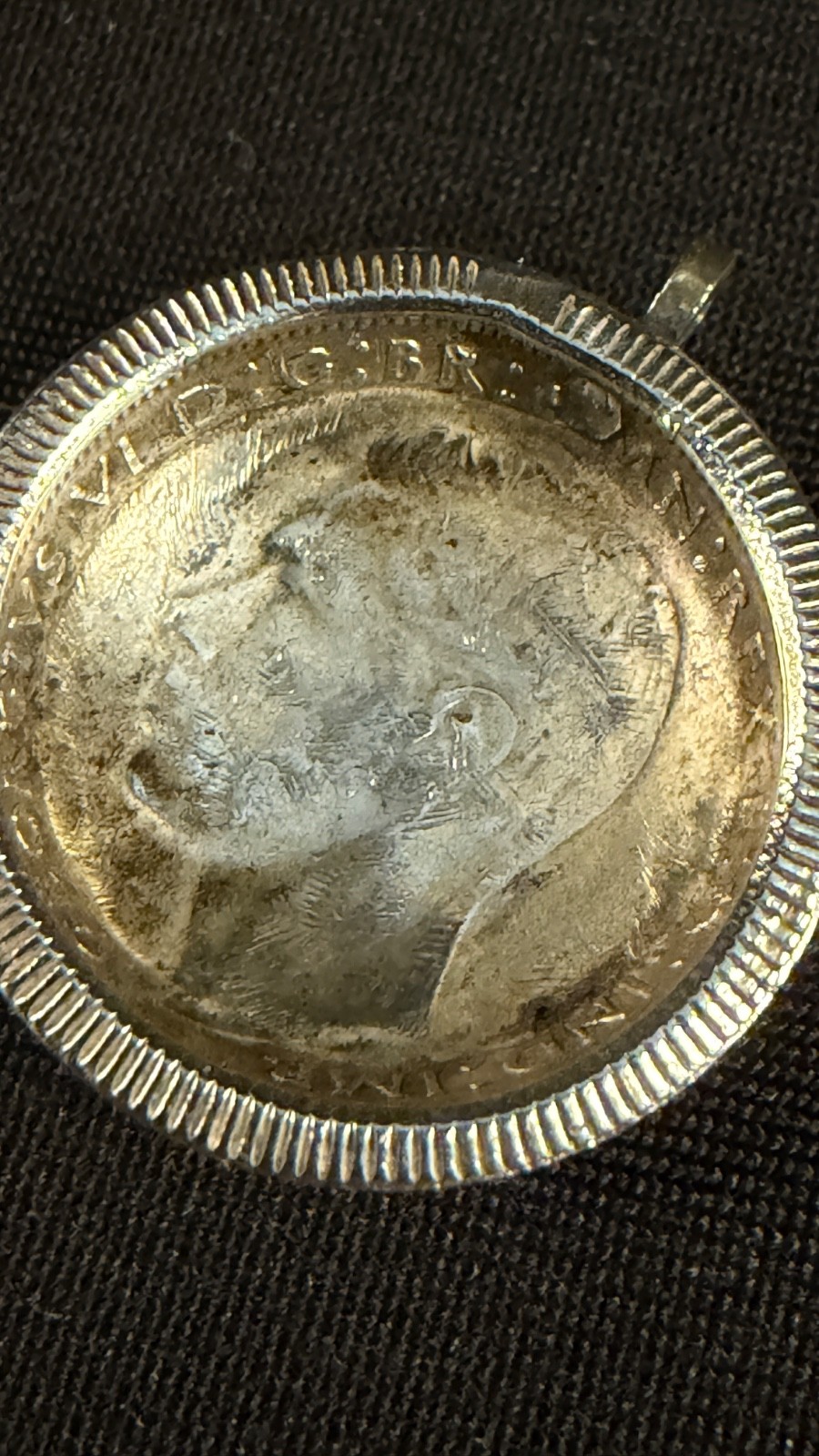 1943 Austrailian Sterling Silver Florin made into a Pendant