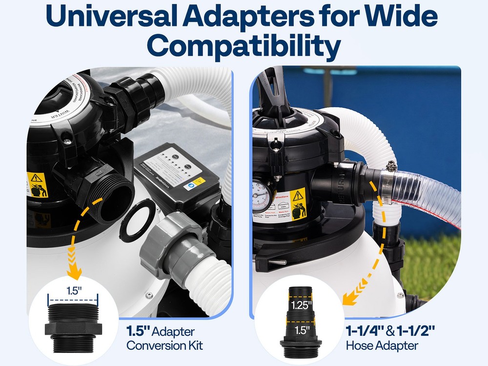 12'' Sand Filter Pump 3168GPH 0.4HP Above Ground Pool Filter System 6-Way Timer
