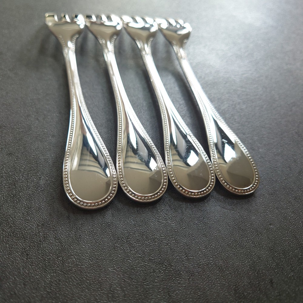 Christofle Perles 4pcs Silverplate Flatware Cake Fork Excellent