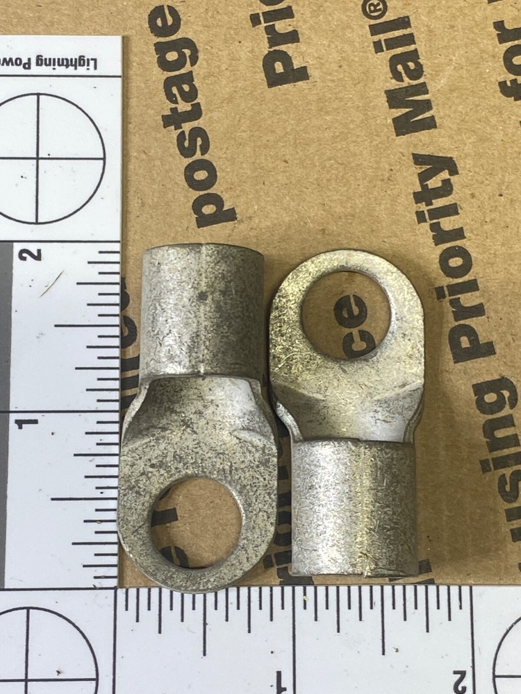 10 Ring Crimp Terminals (Size:1/2"wire X 1/2" stud) HD Tinned Solid Copper AMP
