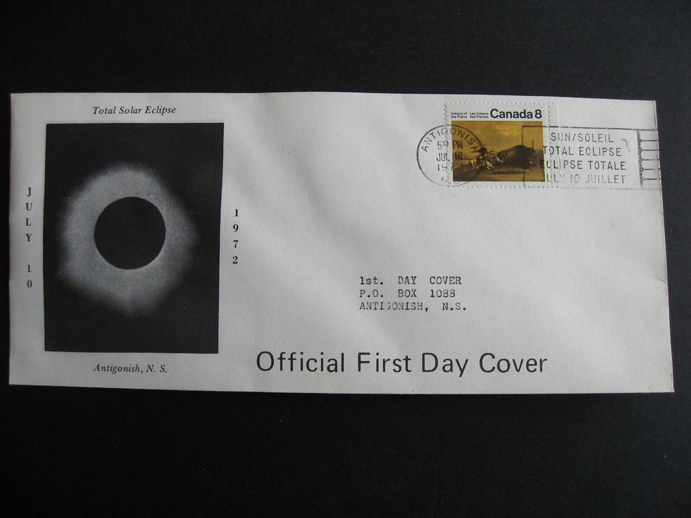 Canada solar eclipse 1972 cover Antigonish NS