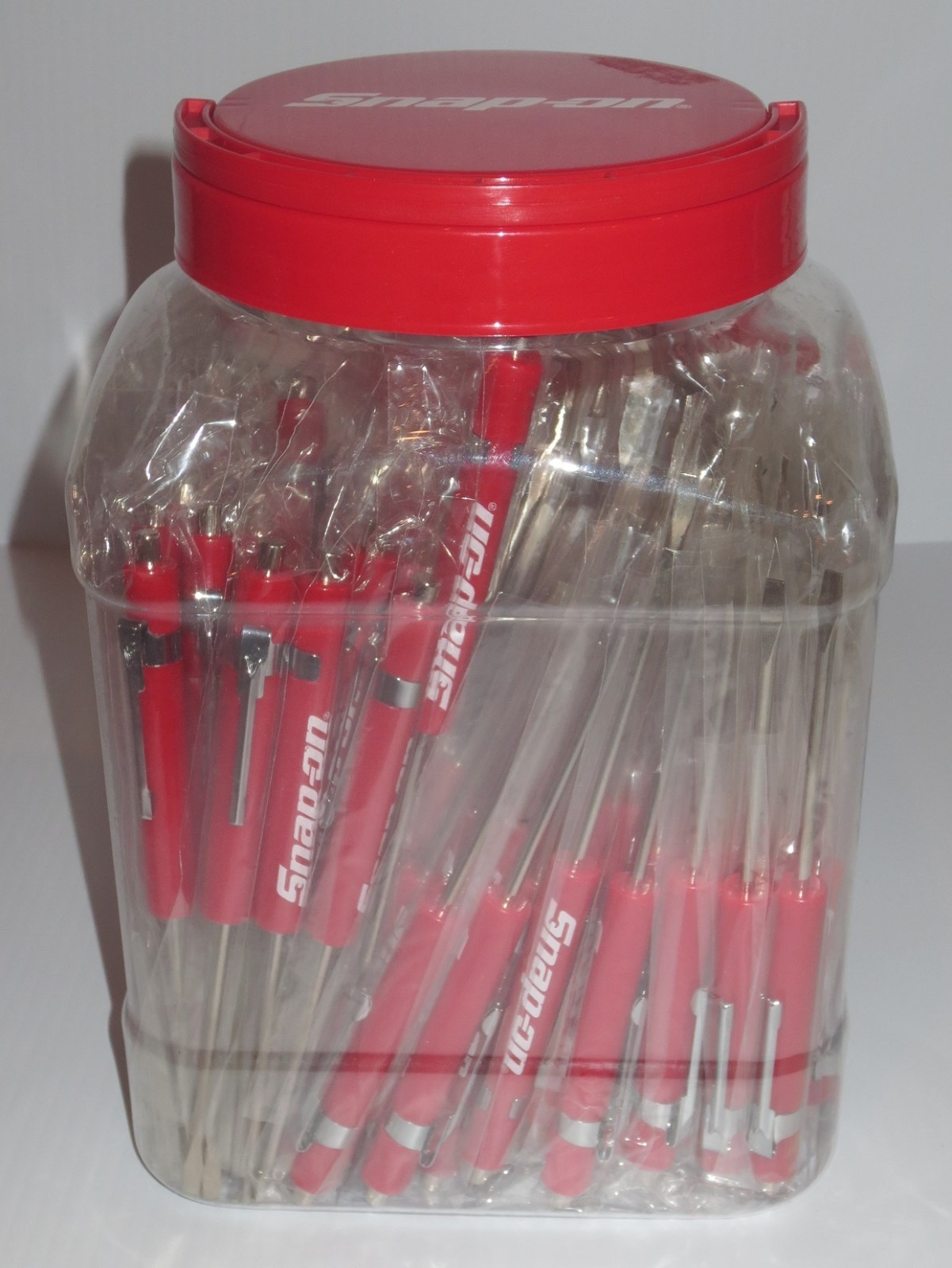 (5)FIVE Snap on Pocket Screwdriver, Flat Tip Screwdrivers, RED ~ Magnetic .NEW.