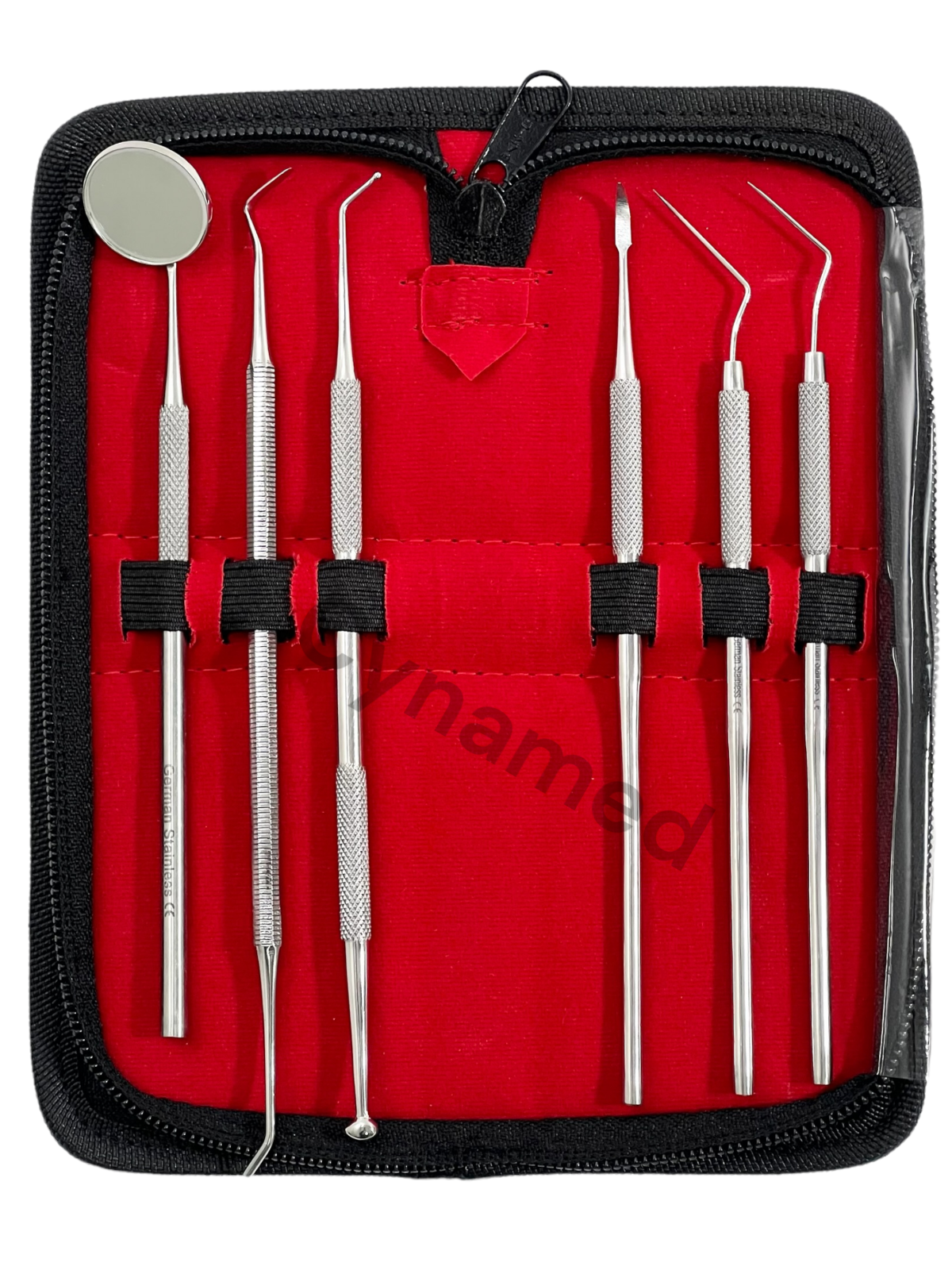 GERMAN Dental Scaler Pick Stainless Steel Tools with Inspection Mirror Set 6 PCS