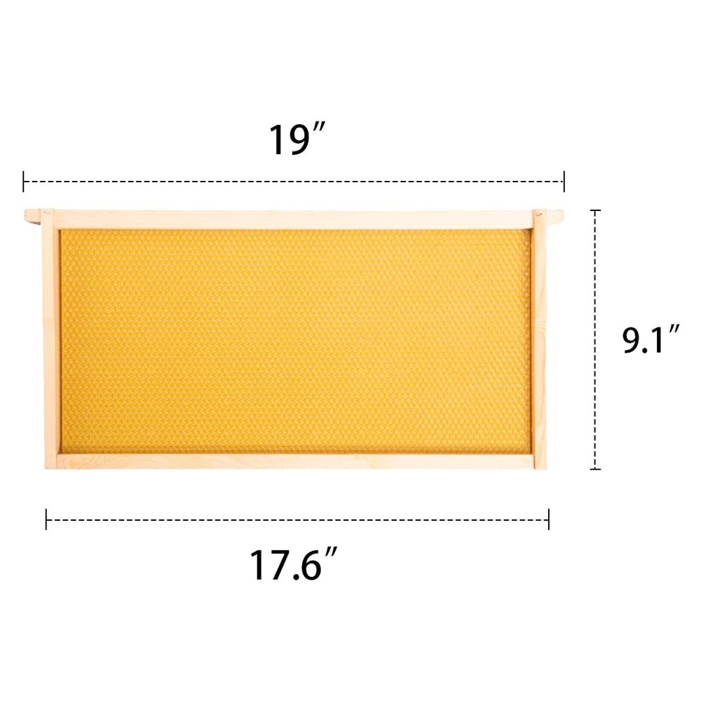 Deep Brood Beehive Frames with Wax Foundation,10 Pack Honey Bee Frames with 1