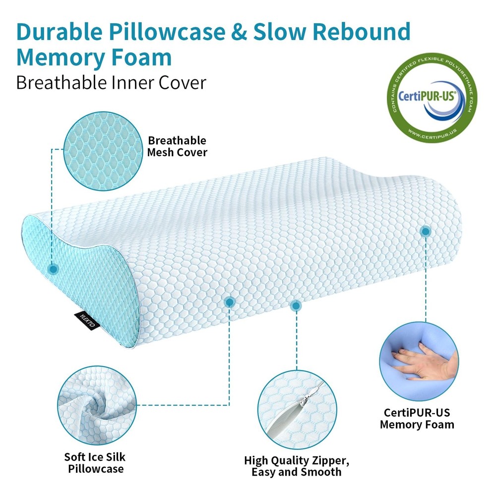 Memory Foam Pillows Neck Pillow Bed Pillow for Sleeping Ergonomic Cervical Pi...