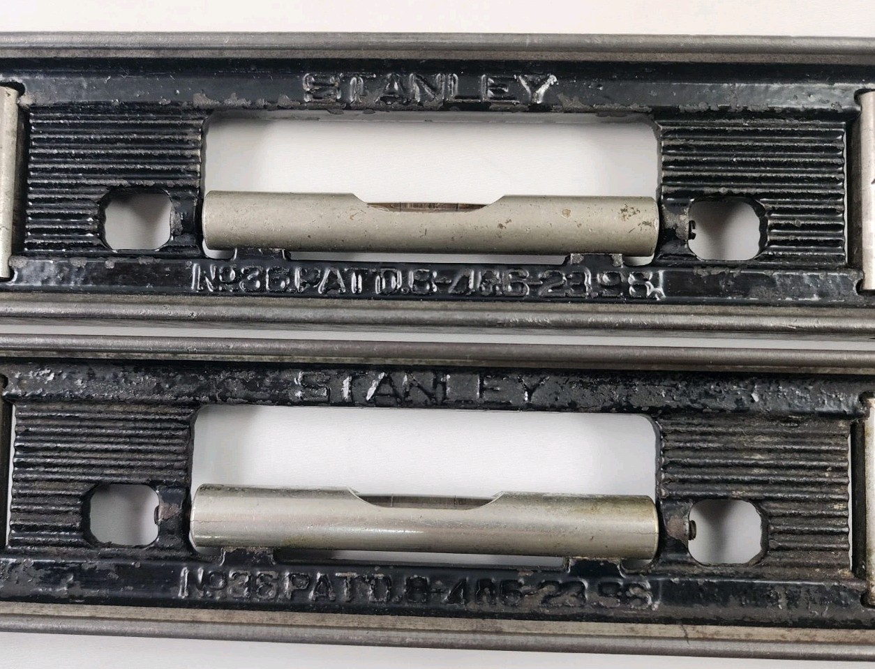 (2) Vintage Stanley No. 36 Cast Iron 12" Machinist Level
