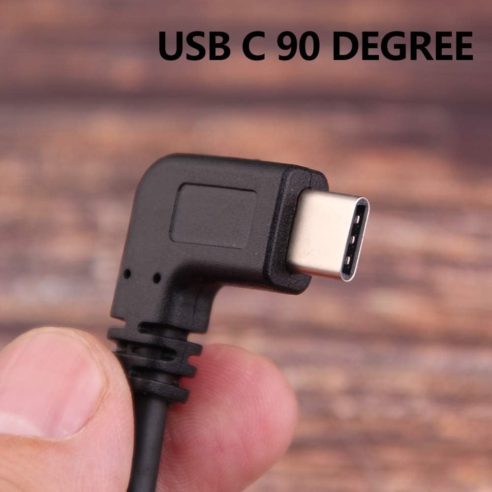 USB C 90 Degree Right Angle Cable Extension 3.0 Type c Left & Black