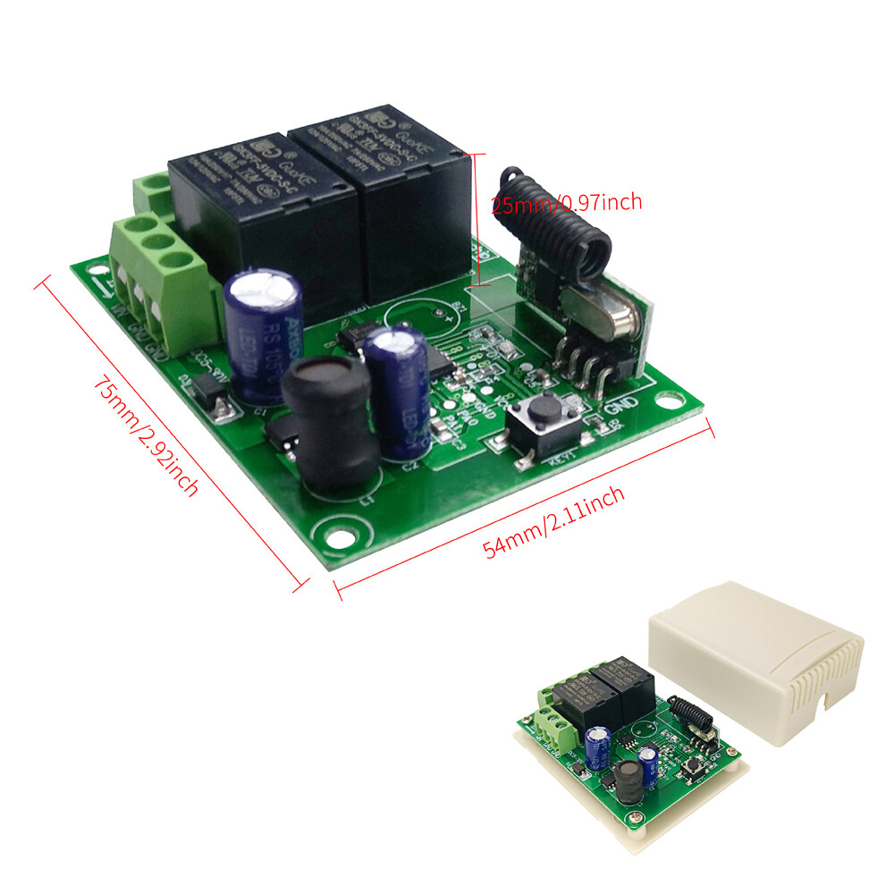 12V 24V 2CH 433Mhz Wireless RF Relay Remote Control Switch Receiver Module Set