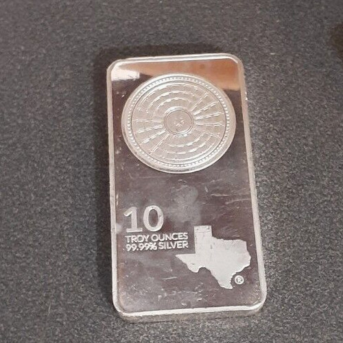 10 Oz Texas Mint 99.99% Silver Bar