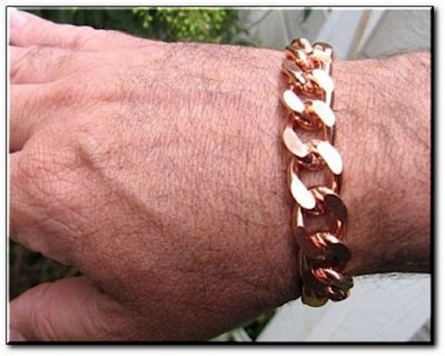 Solid Copper 5/8 of an inch wide  - Men's 9 Inch Link Bracelet CB639G.