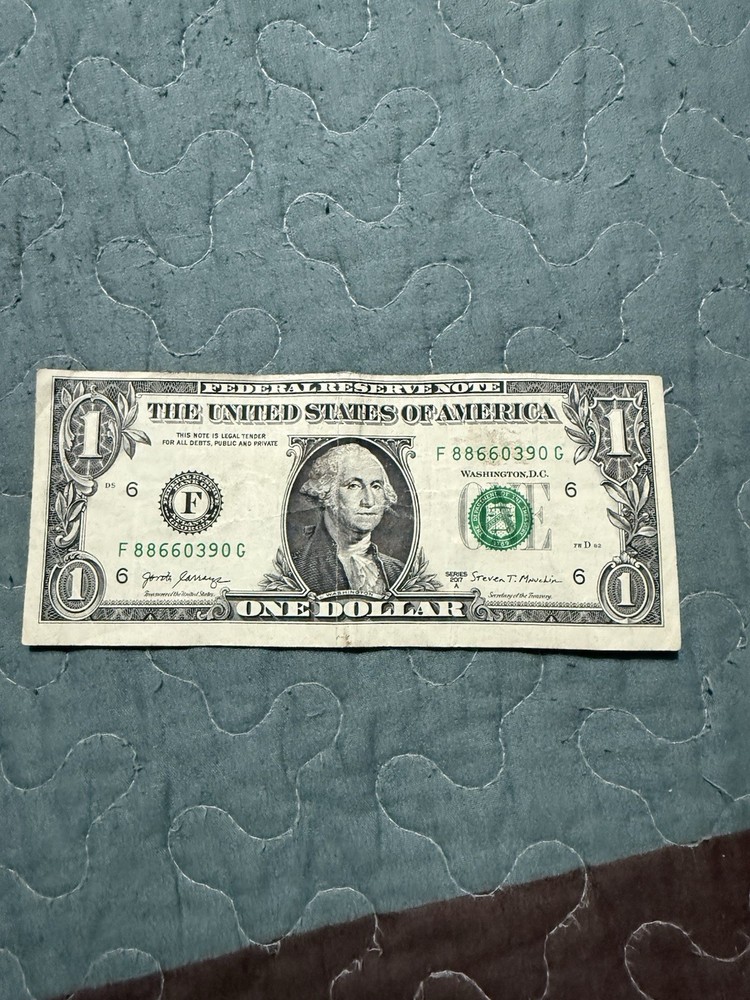 2017 A $1 Error  Misaligned/Misprint/Miscut/Offset/Front and Back/Atlanta Resrv