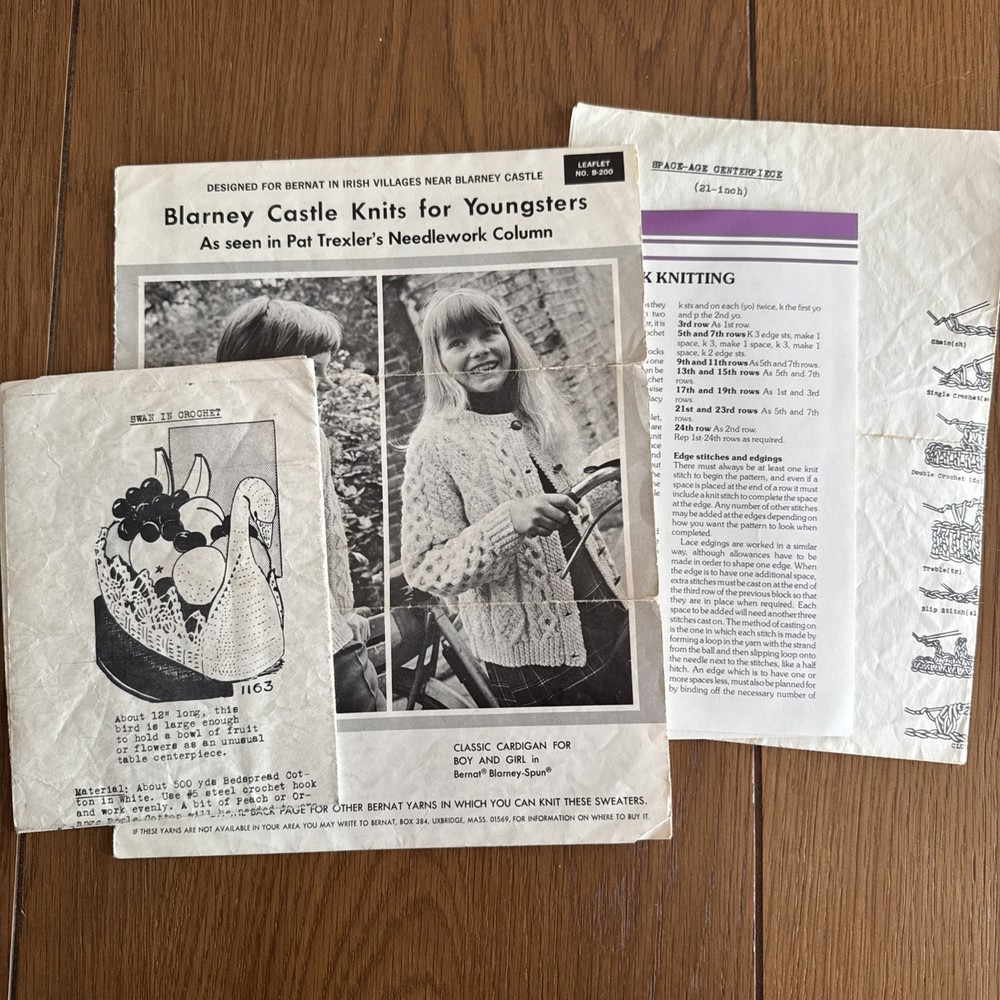 Large Lot Assorted Knit Crochet Pattern Leaflets