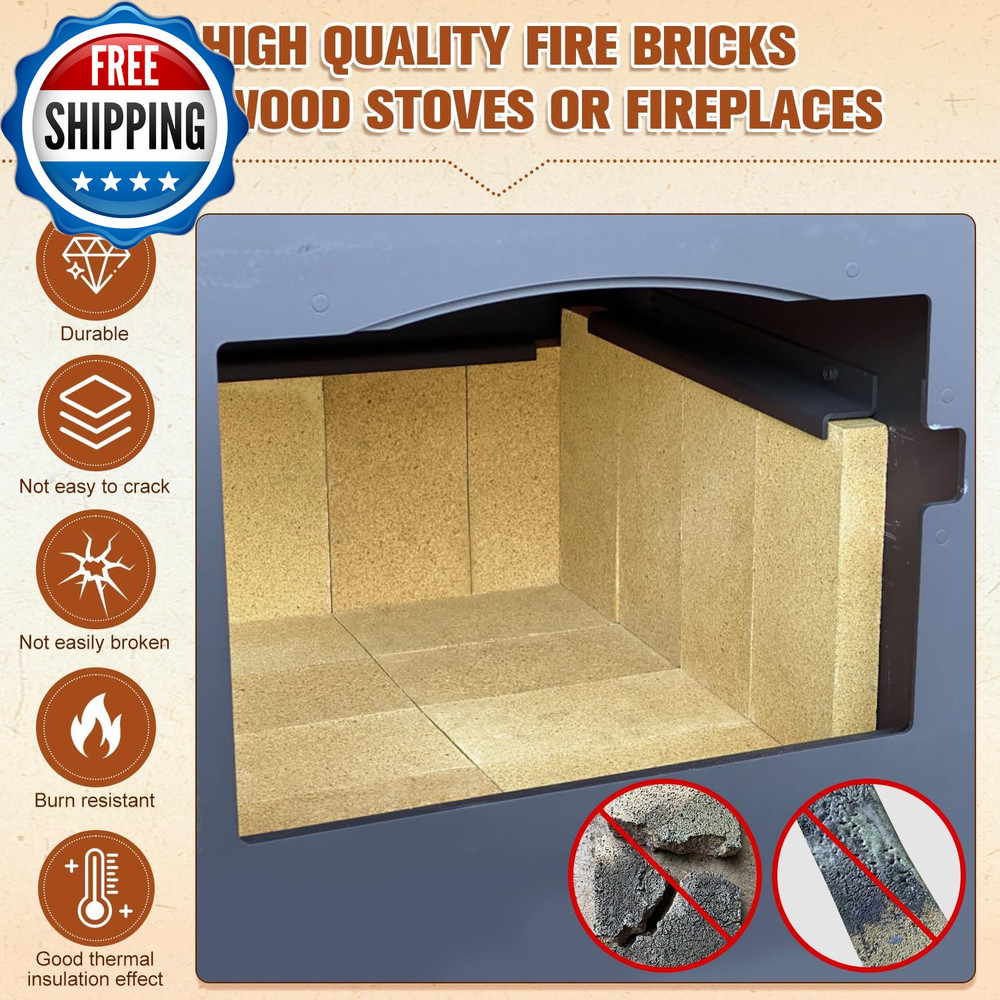 Fire Bricks Firebrick High Temperature Insulated Firebricks for Wood Stoves...