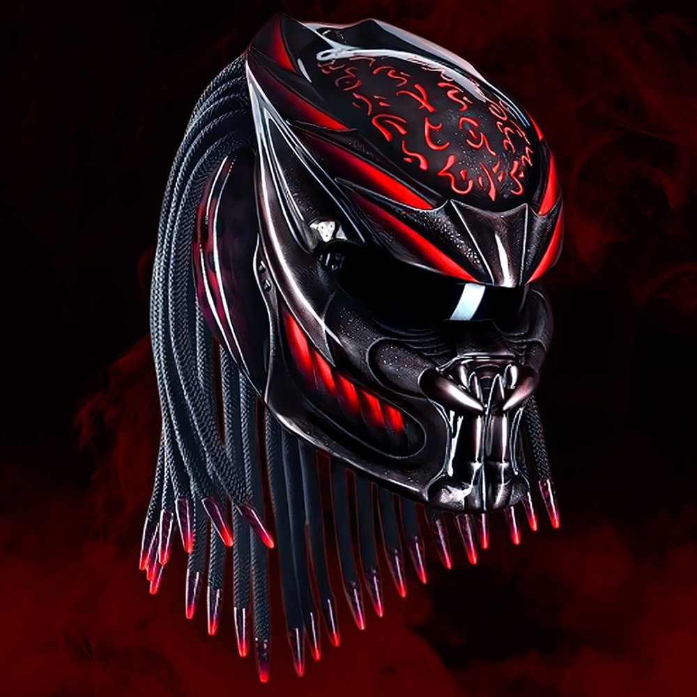 GREAT PREDATOR MOTORCYCLE HELMET STREET FIRE STYLE (DOT & ECE CERTIFIED)