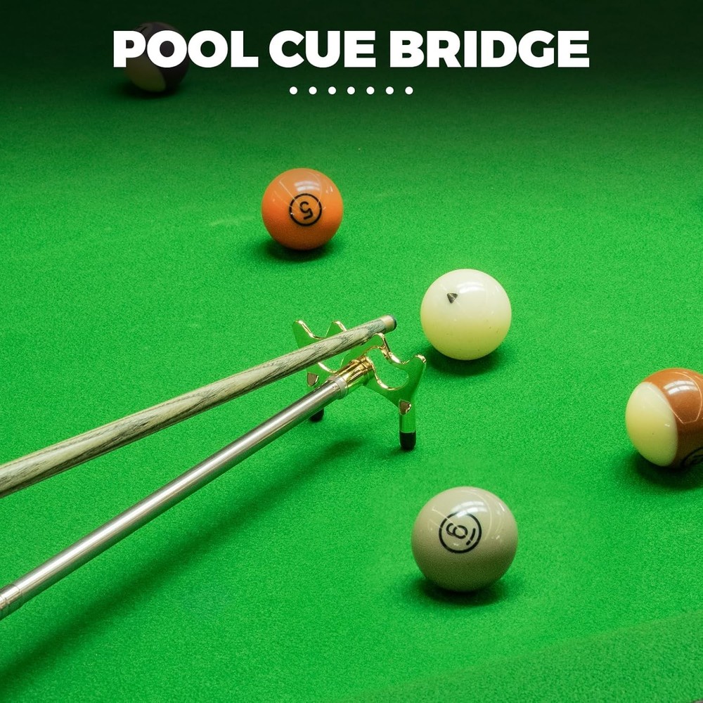 Pool Bridge Stick, Professional Retractable Pool Cue Bridge with Removable Brass