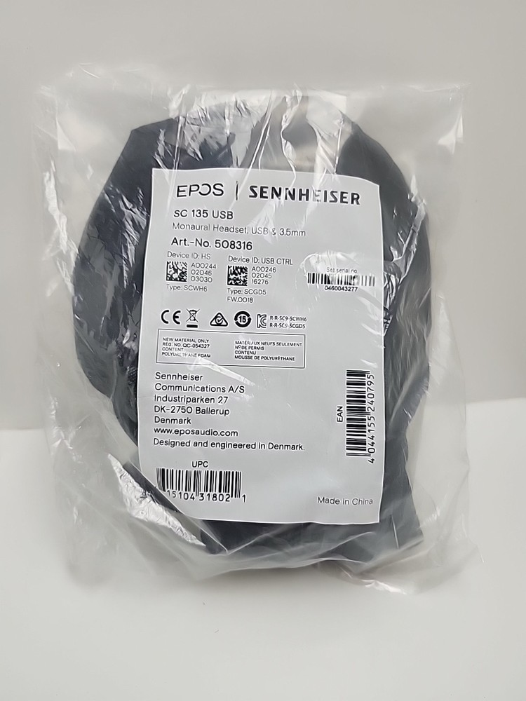 EPOS Sennheiser SC 135 USB On-Ear Monaural Headset
