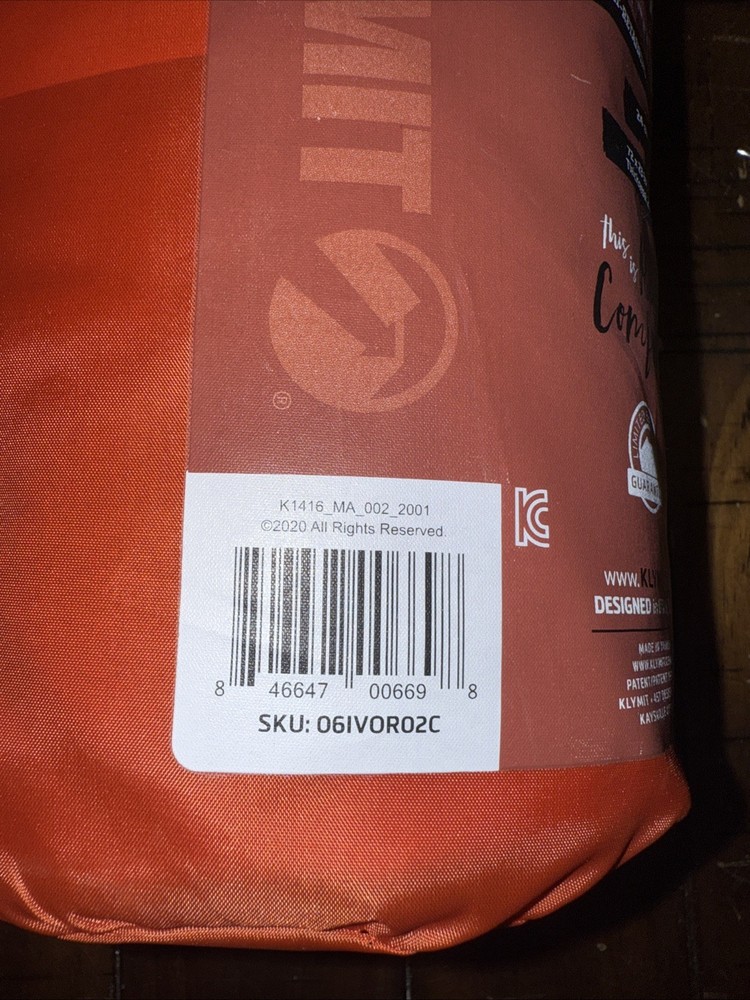 Klymit Insulated Static V Sleeping Pad - Orange 06IVOR02C