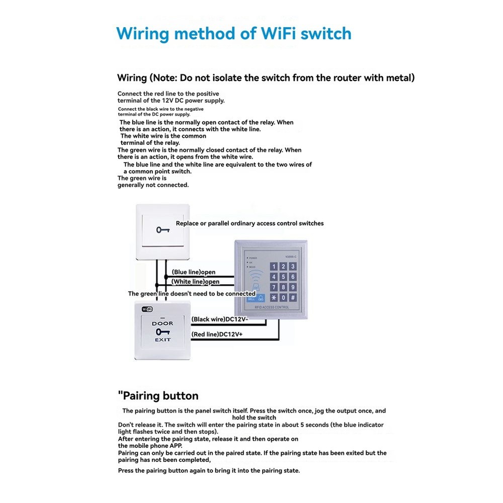 Tuya WiFi Door Exit Button Voice Control Remotely Door-Opening Release1289