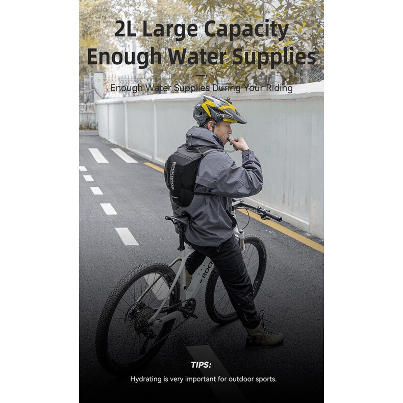 ROCKBROS Lightweight Hydration Backpack,Running Backpack with 2L Water Bladder