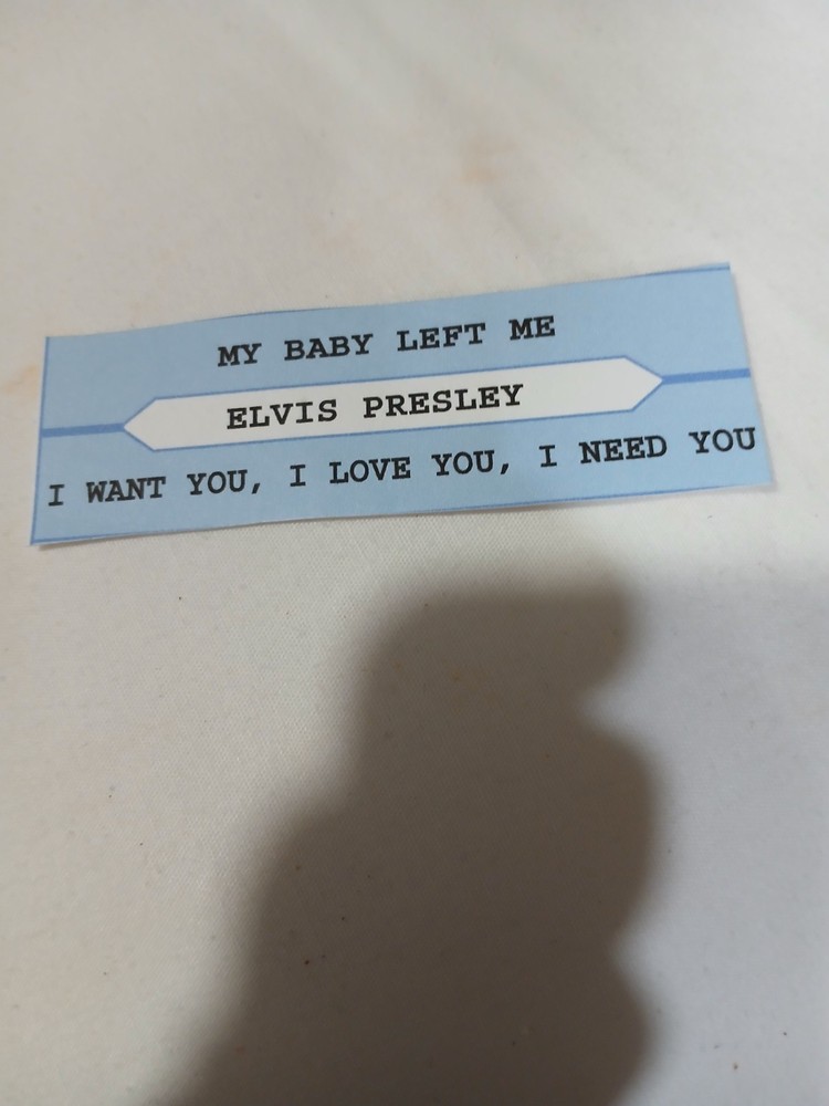 Elvis  jukebox title strip