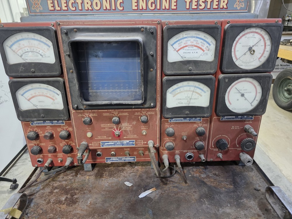 Vintage Sun 740 Electronic Engine Starter With Cabinet, UNTESTED