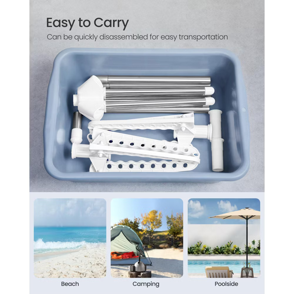 2-Tier Foldable Laundry Drying Rack, 6 Rotatable Arms for Hangers, Holds 54