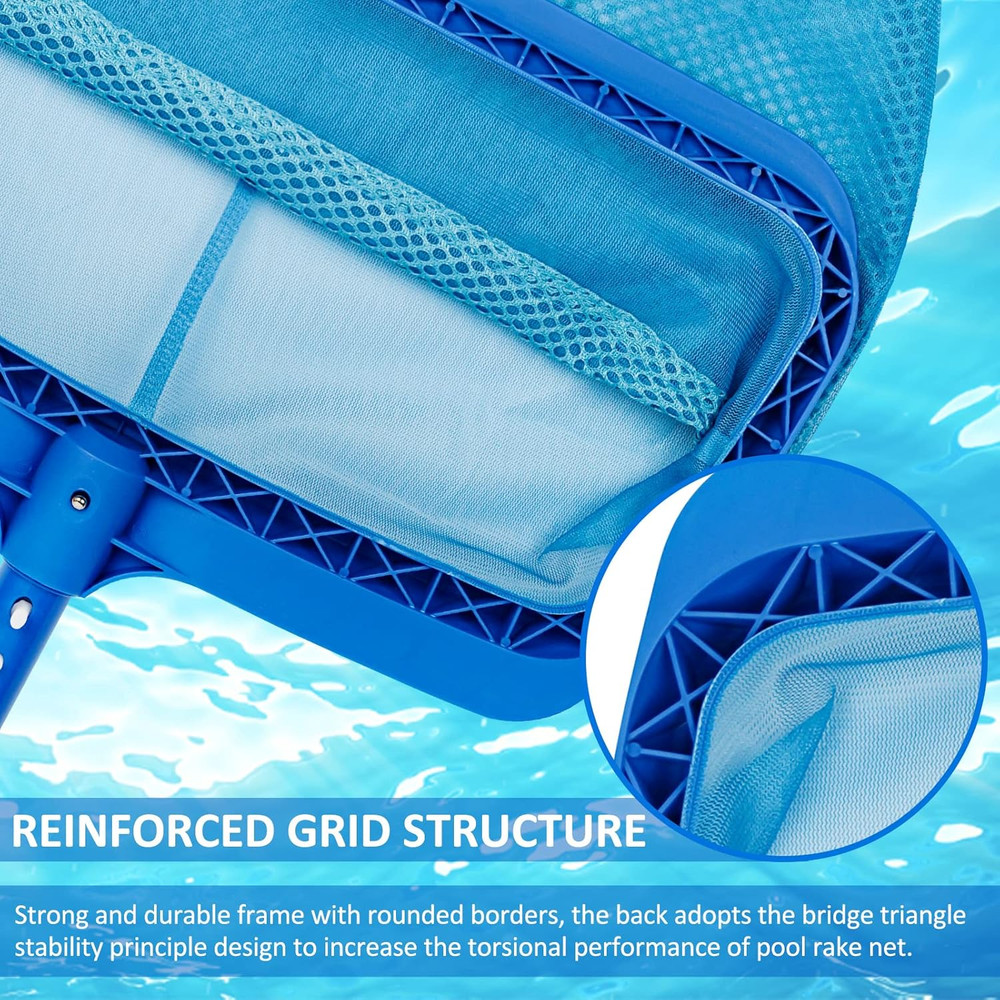 Swimming Pool Skimmer Net Fine Mesh Pool Leaf Rake Net Double-Layer Deep