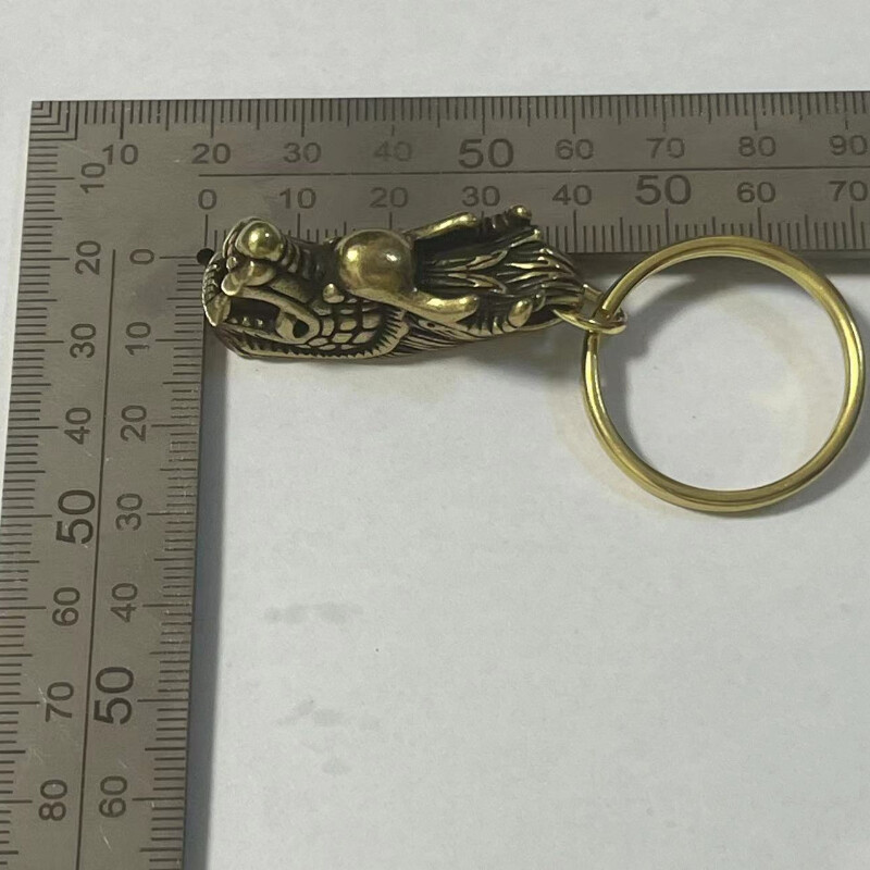 1 Pc Solid Brass Dragon Keychain Keyring Brass Keychain Pendant Keychain Gift~