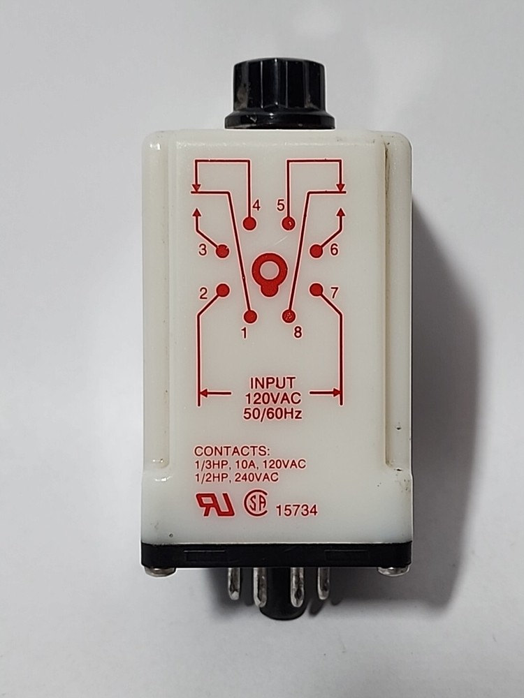 Dayton 6X603E Solid State Time Delay Relay, Range: 0.1-10sec, Input: 120VAC