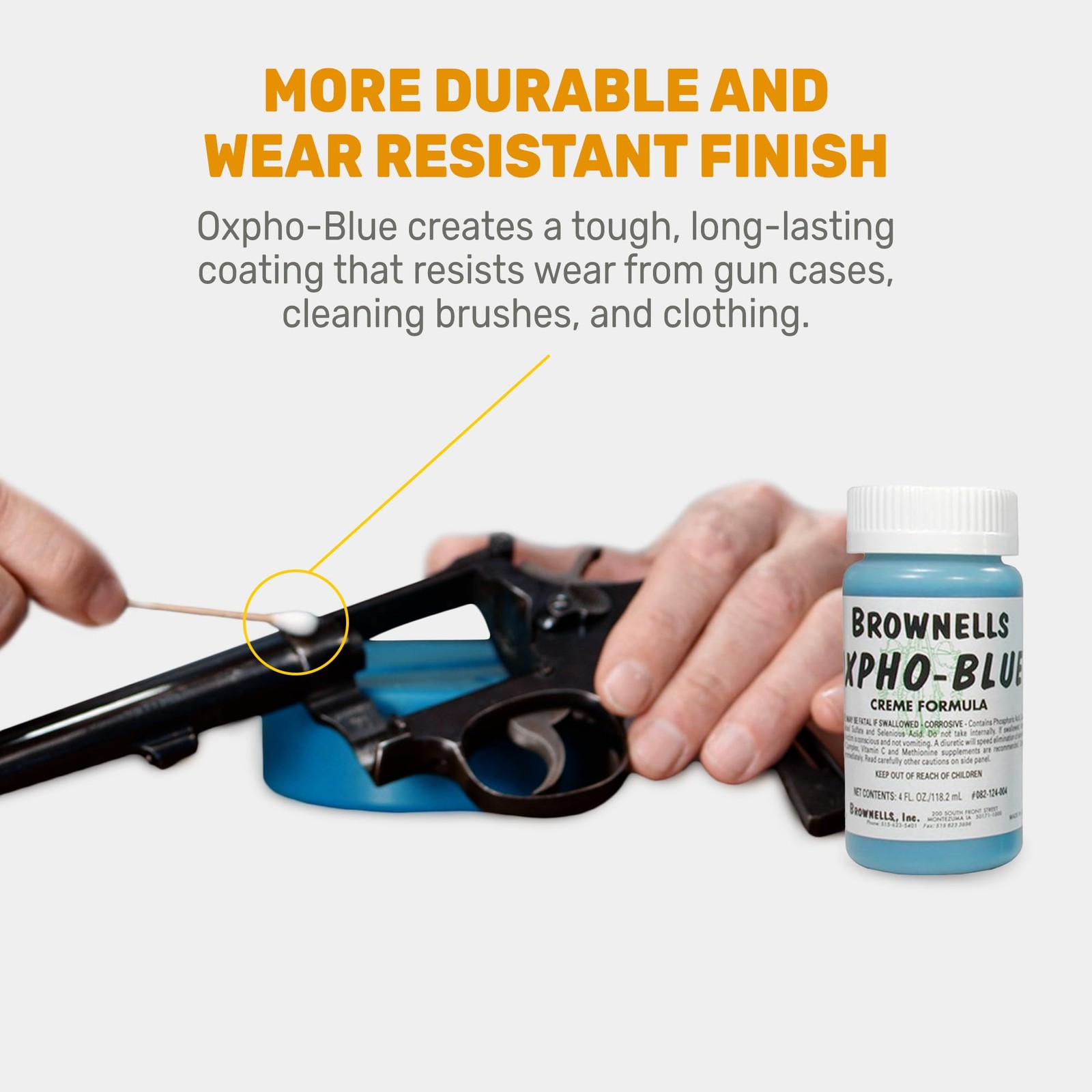 Brownells Oxpho-Blue Creme Gun Blue, Cold Bluing Solution, 4 FL Oz, Blue