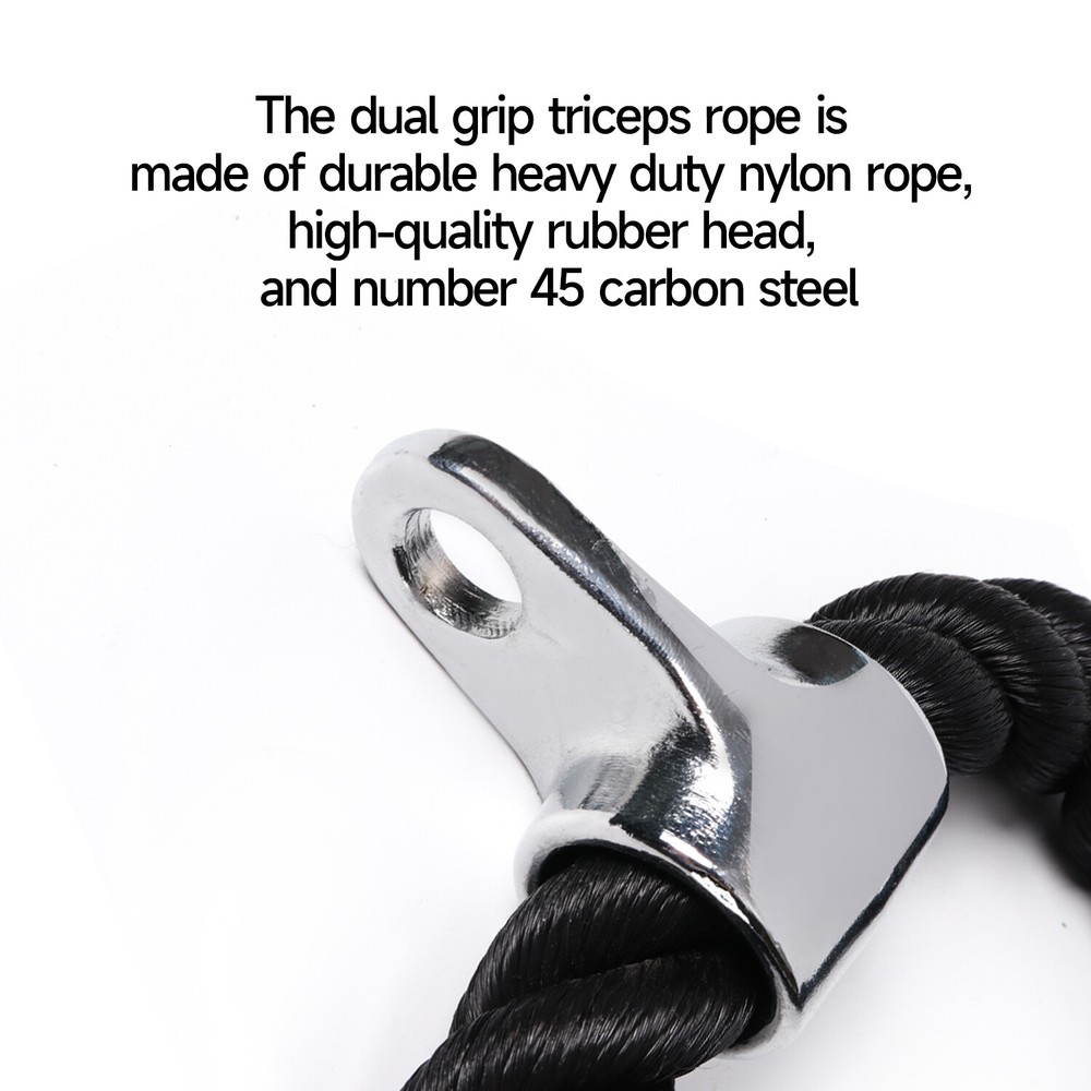Single or Dual Grip Tricep Rope, Pull Down Cable Machine Attachment