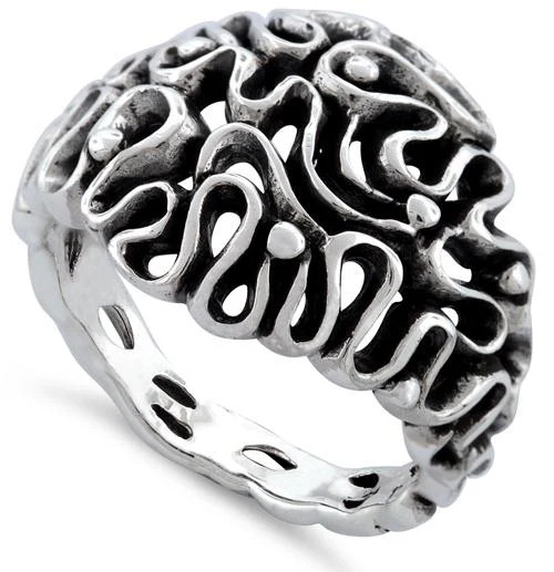 925 Sterling Silver Elegant Swirl Ring