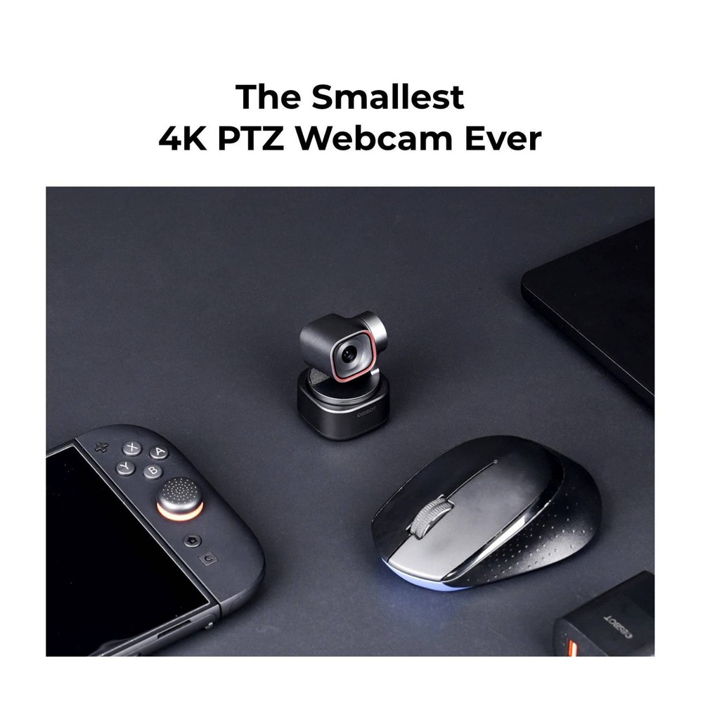 OBSBOT Tiny 3 AI-Powered Spatial Audio 4K PTZ Webcam