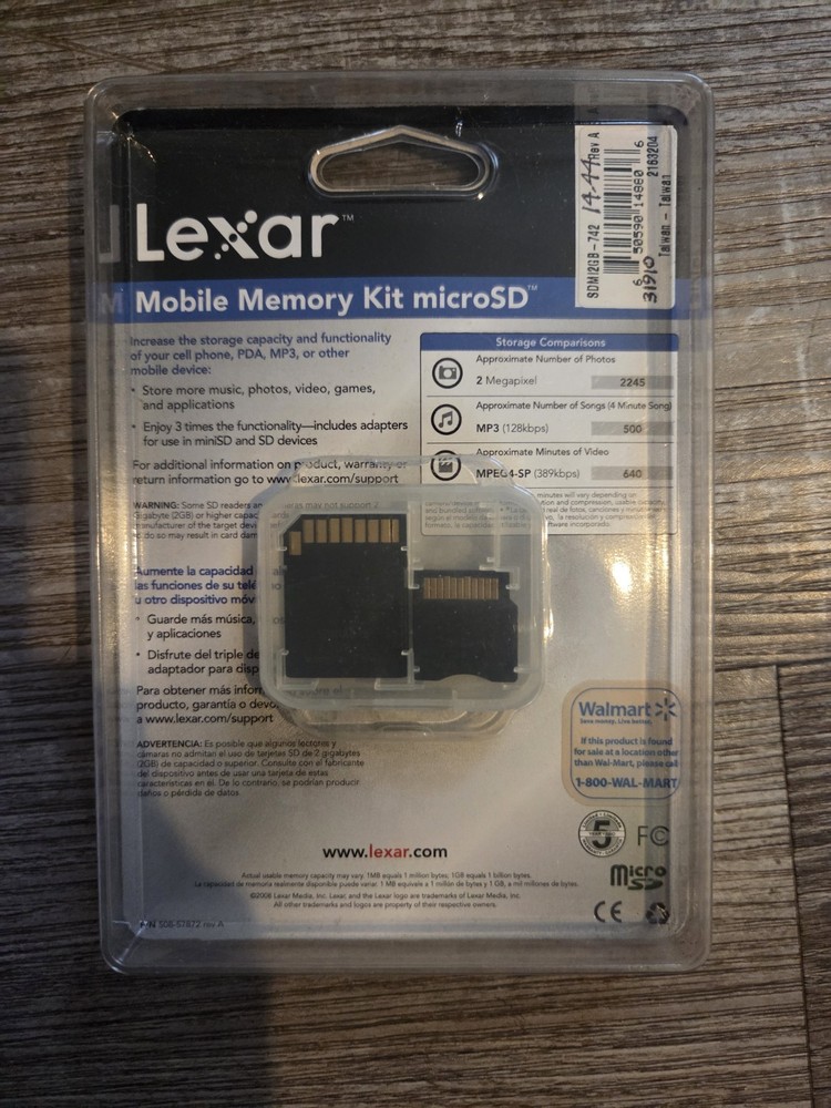 Lexar microSD 2GB High Capacity Mobile Memory Kit with Adapter