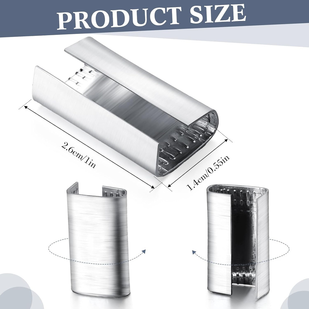 2000 Pcs Packaging Strapping Open Serrated Seals for 1/2" Strap Width Polyester